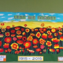 ANZAC Rememberance poppy art lesson Poppies full wall